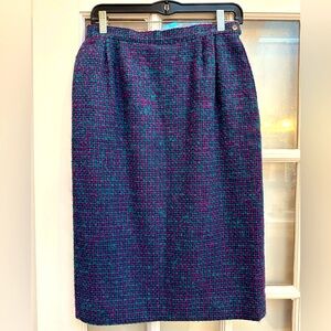 Vintage Pendleton Women's Size 10 M Midi Skirt Purple Pink Plaid Virgin Wool